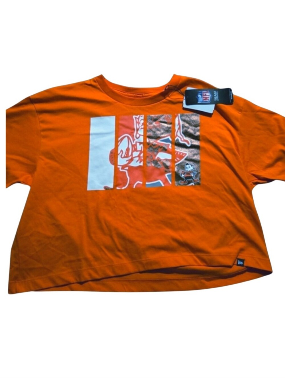 Cleveland Browns NFL New Era Women's Cleveland Boxy Orange Boxy Tee T-Shirt